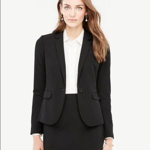 Ann Taylor- Black One Button Blazer